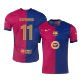 Barcelona RAPHINHA #11 Home Soccer Jersey Authentic 2024/25 - UCL Edition(Spotify Logo Without Text)